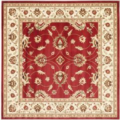 LYNDHURST, RED / IVORY, 6'-7" X 6'-7" Square, Area Rug, LNH553-4012-7SQ