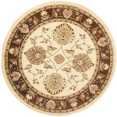 LYNDHURST, IVORY / BROWN, 5'-3" X 5'-3" Round, Area Rug, LNH555-1225-5R