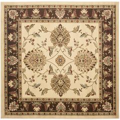 LYNDHURST, IVORY / BROWN, 6'-7" X 6'-7" Square, Area Rug, LNH555-1225-7SQ
