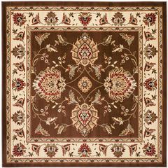 LYNDHURST, BROWN / IVORY, 6'-7" X 6'-7" Square, Area Rug, LNH555-2512-7SQ