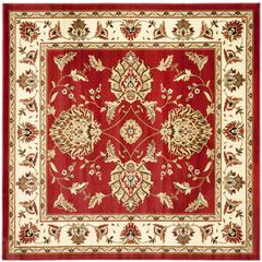 LYNDHURST, RED / IVORY, 6'-7" X 6'-7" Square, Area Rug, LNH555-4012-7SQ