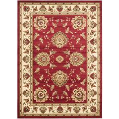 LYNDHURST, RED / IVORY, 8' X 11', Area Rug, LNH555-4012-8