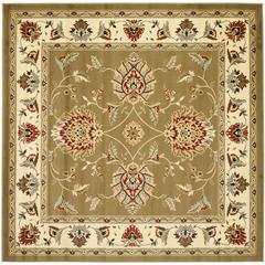 LYNDHURST, GREEN / IVORY, 6'-7" X 6'-7" Square, Area Rug, LNH555-5212-7SQ