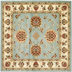 LYNDHURST, BLUE / IVORY, 6'-7" X 6'-7" Square, Area Rug, LNH555-6512-7SQ
