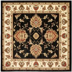 LYNDHURST, BLACK / IVORY, 6'-7" X 6'-7" Square, Area Rug, LNH555-9012-7SQ