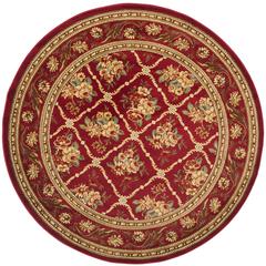 LYNDHURST, RED / RED, 5'-3" X 5'-3" Round, Area Rug
