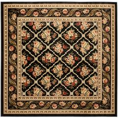 LYNDHURST, BLACK / BLACK, 6'-7" X 6'-7" Square, Area Rug