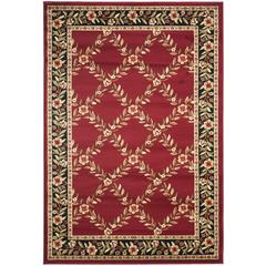 LYNDHURST, RED / BLACK, 5'-3" X 7'-6", Area Rug, LNH557-4090-5