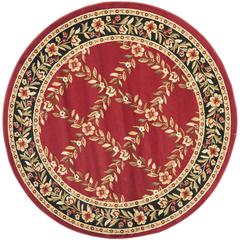 LYNDHURST, RED / BLACK, 5'-3" X 5'-3" Round, Area Rug, LNH557-4090-5R