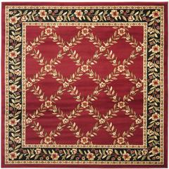 LYNDHURST, RED / BLACK, 6'-7" X 6'-7" Square, Area Rug