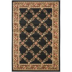 LYNDHURST, BLACK / BROWN, 5'-3" X 7'-6", Area Rug