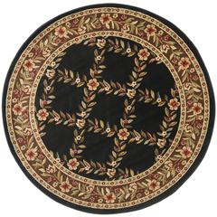 LYNDHURST, BLACK / BROWN, 5'-3" X 5'-3" Round, Area Rug