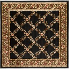 LYNDHURST, BLACK / BROWN, 6'-7" X 6'-7" Square, Area Rug