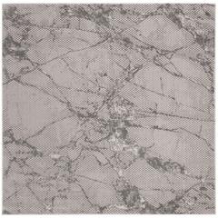 LUREX 100, GREY / GREY, 6'-7" X 6'-7" Square, Area Rug