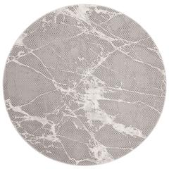 LUREX 100, GREY / IVORY, 6'-7" X 6'-7" Round, Area Rug
