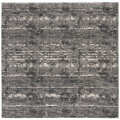 LUREX 100, BLACK / GREY, 6'-7" X 6'-7" Square, Area Rug