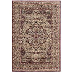 LAVAR KERMAN, CREME / RED, 5'-1" X 7'-6", Area Rug, LVK601B-5