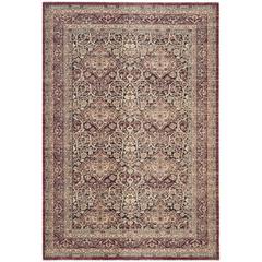 LAVAR KERMAN, NAVY / RED, 5'-1" X 7'-6", Area Rug