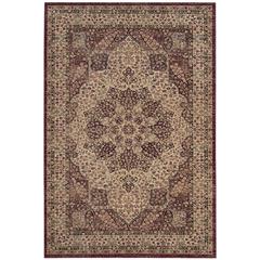 LAVAR KERMAN, CREME / RED, 5'-1" X 7'-6", Area Rug, LVK621B-5