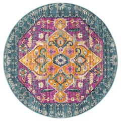 MADISON, BLUE / FUCHSIA, 6'-7" X 6'-7" Round, Area Rug, MAD119C-7R