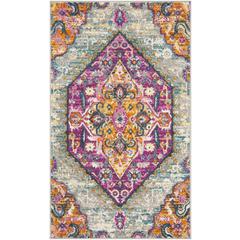 MADISON, LIGHT GREY / FUCHSIA, 3' X 5', Area Rug, MAD119G-3