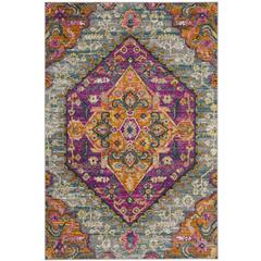MADISON, LIGHT GREY / FUCHSIA, 4' X 6', Area Rug, MAD119G-4