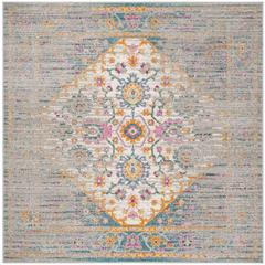 MADISON, LIGHT GREY / FUCHSIA, 6'-7" X 6'-7" Square, Area Rug, MAD122G-7SQ