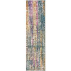 MADISON, BLUE / FUCHSIA, 2'-3" X 8', Area Rug, MAD123C-28