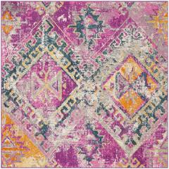 MADISON, FUCHSIA / BLUE, 6'-7" X 6'-7" Square, Area Rug, MAD125F-7SQ