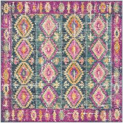 MADISON, FUCHSIA / BLUE, 6'-7" X 6'-7" Square, Area Rug, MAD129F-7SQ