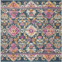 MADISON, BLUE / FUCHSIA, 6'-7" X 6'-7" Square, Area Rug, MAD130C-7SQ