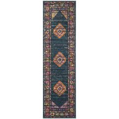 MADISON, BLUE / FUCHSIA, 2'-3" X 8', Area Rug, MAD133C-28