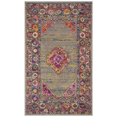 MADISON, LIGHT GREY / FUCHSIA, 3' X 5', Area Rug, MAD133G-3