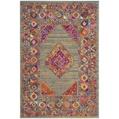 MADISON, LIGHT GREY / FUCHSIA, 5'-1" X 7'-6", Area Rug, MAD133G-5
