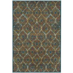 MADISON, BLUE / ORANGE, 5'-1" X 7'-6", Area Rug, MAD140A-5