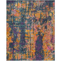 MADISON, BLUE / ORANGE, 8' X 10', Area Rug, MAD143A-8