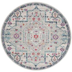 MADISON 900, LIGHT GREY / FUCHSIA, 6'-7" X 6'-7" Round, Area Rug, MAD928R-7R