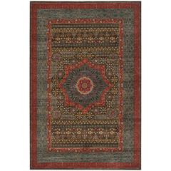 MAHAL, NAVY / RED, 6'-7" X 9'-2", Area Rug, MAH620C-6