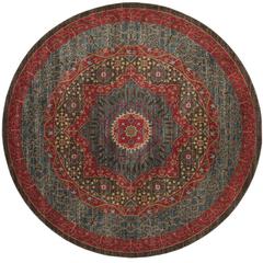MAHAL, NAVY / RED, 6'-7" X 6'-7" Round, Area Rug, MAH620C-7R