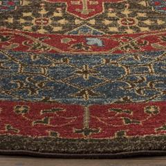 MAHAL, NAVY / RED, 5'-1" X 5'-1" Round, Area Rug