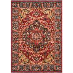 MAHAL, NAVY / RED, 4' X 5'-7", Area Rug, MAH621C-4