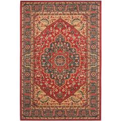 MAHAL, NAVY / RED, 5'-1" X 7'-7", Area Rug, MAH621C-5
