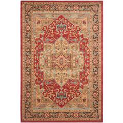 MAHAL, NATURAL / NAVY, 5'-1" X 7'-7", Area Rug
