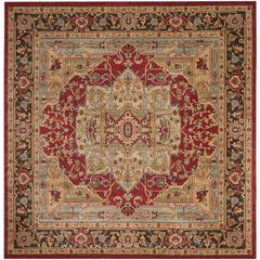 MAHAL, NATURAL / NAVY, 5'-1" X 5'-1" Square, Area Rug