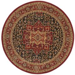 MAHAL, RED / RED, 6'-7" X 6'-7" Round, Area Rug