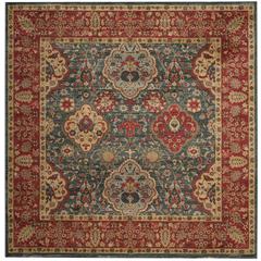 MAHAL, NAVY / RED, 6'-7" X 6'-7" Square, Area Rug, MAH655C-7SQ