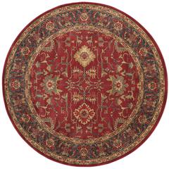 MAHAL, RED / NAVY, 6'-7" X 6'-7" Round, Area Rug