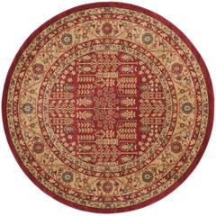 MAHAL, RED / NATURAL, 6'-7" X 6'-7" Round, Area Rug, MAH697A-7R