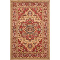 MAHAL, RED / NATURAL, 5'-1" X 7'-7", Area Rug, MAH698A-5