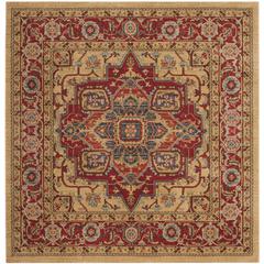 MAHAL, RED / NATURAL, 5'-1" X 5'-1" Square, Area Rug
